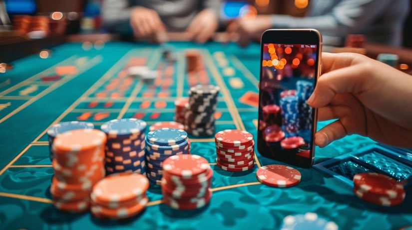 Filipino player accessing bingoolus on a mobile phone in the Philippines